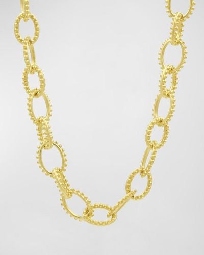 Freida Rothman Textured Heavy Link Toggle Necklace - Metallic