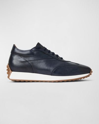 Bruno Magli Duccio Leather Runner Sneakers - Blue