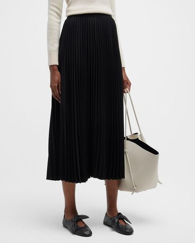 Co. Pleated Midi Skirt - Black