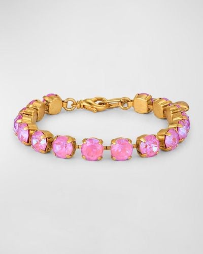 Elizabeth Cole 24K-Plated Kaisa Crystal Bracelet - Pink