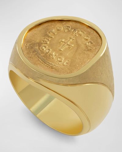 Jorge Adeler 18K Phocas Cross Coin Ring - Yellow