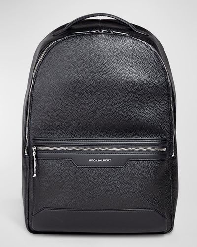 Hook + Albert Leather Backpack With Padded Laptop Compartment - Black