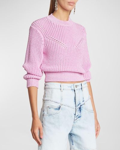 Isabel Marant Yandra Rib Crop Sweater - Pink