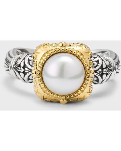 Konstantino Silver And 18k Gold Pearl Ring, Size 7 - Metallic