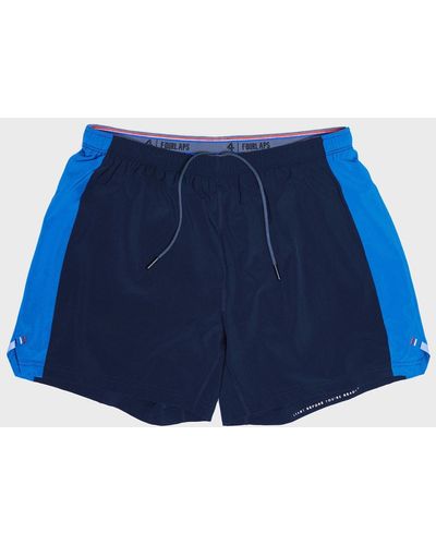 Fourlaps Extend Two-Tone Track Shorts - Blue