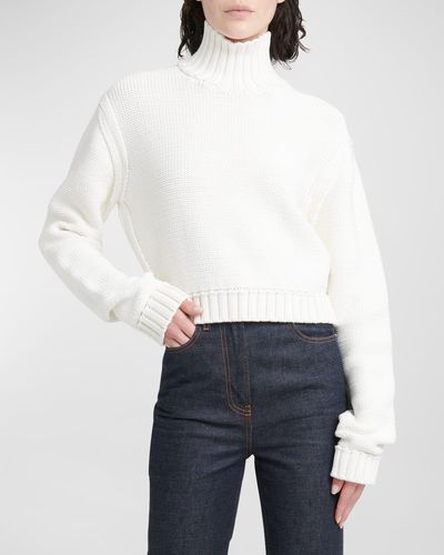 Ferragamo Long-Sleeve Turtleneck Sweater - White