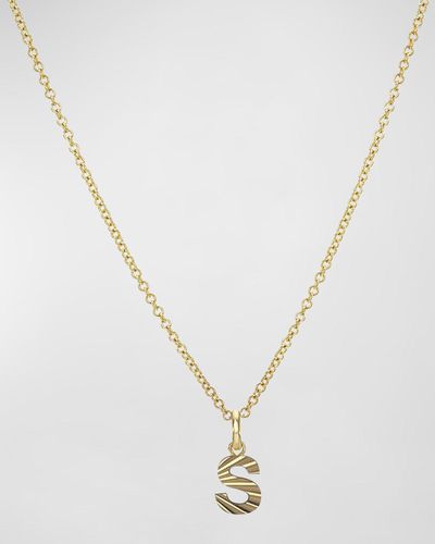 Zoe Lev 14k Gold Initial Pendant Necklace - Metallic