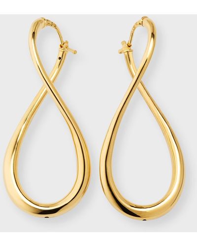 Lisa Nik 18k Yellow Gold Curve Drop Earrings - Metallic