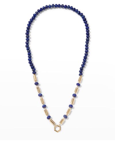 Harwell Godfrey Yellow Gold Baht Chain With Lapis - Blue