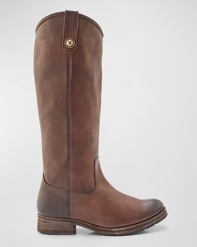 Frye Melissa Double Sole Leather Boots - Brown