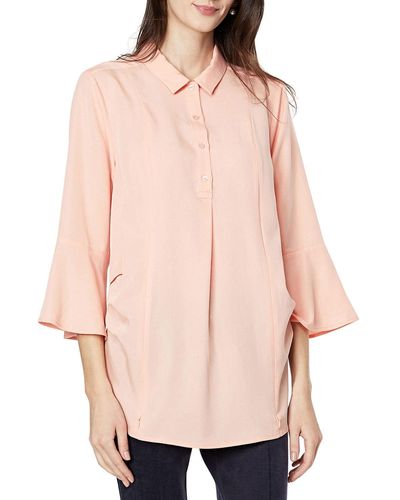 EMILIA GEORGE Maternity Olivia 3/4-Sleeve Shirt - Pink