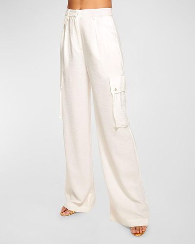 Ramy Brook Emil Wide-Leg Relaxed Cargo Pants - White