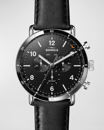 Shinola 45Mm Canfield Chronograph Watch - Black