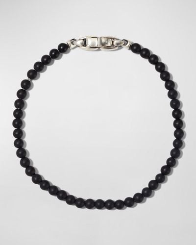 David Yurman Black Onyx Spiritual Beaded Bracelet - Metallic
