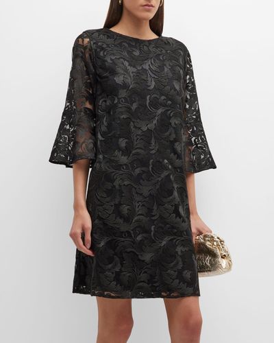 Caroline Rose Bella Soiree Lace Shift Dress - Black