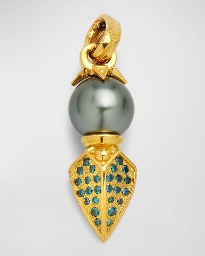 Konstantino 18K Pearl Pendant With Diamonds - Metallic