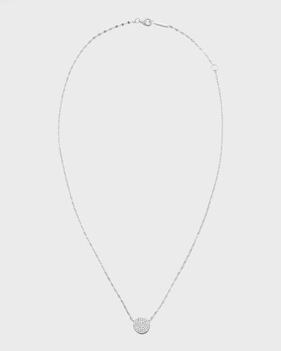 Lana Jewelry 14k Diamond Pave Disc Pendant Necklace - White