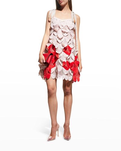Paskal Heart-shaped Applique Mini Dress - Red
