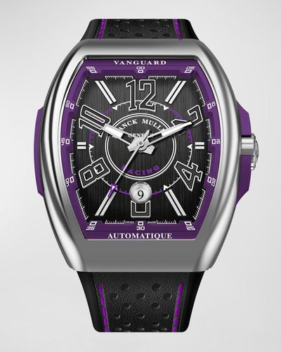 Franck Muller Vanguard Racing Automatic Black And Purple Accent Watch - Gray