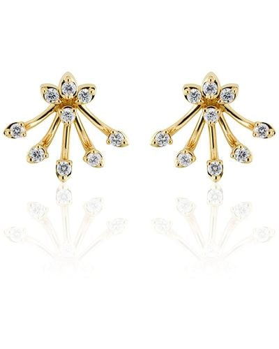 Hueb Luminus 18K Diamond Bouquet Earrings - Metallic