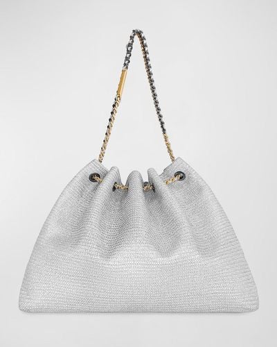 Rebecca Minkoff Metallic Leather Chain Tote Bag - Gray