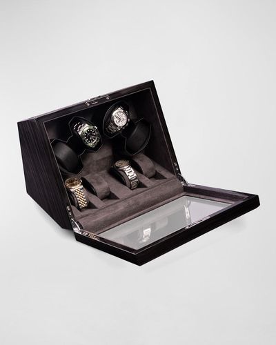 Bey-berk Louis Small Watch Winder & Storage Case - Black