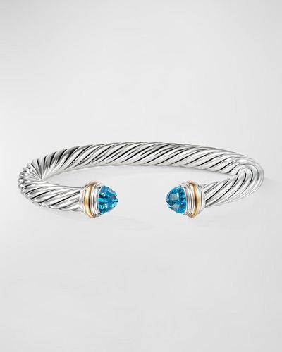 David Yurman Cable Bracelet With Gemstone And 14K - Blue