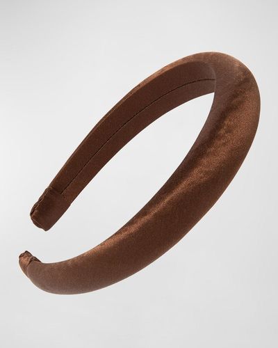 L. Erickson Silk Charmeuse Padded Headband - Brown