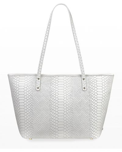 Gigi New York Taylor Python-print Tote Bag - White