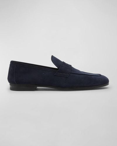 Tom Ford Sean Suede Penny Loafers - Blue