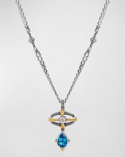 Konstantino Delos Two-Tone Sapphire And Swiss Topaz Necklace - White