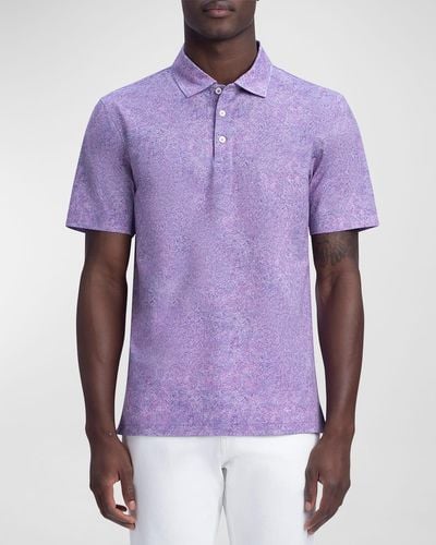 Bugatchi Ooohcotton Tech Victor Marble Polo Shirt - Purple