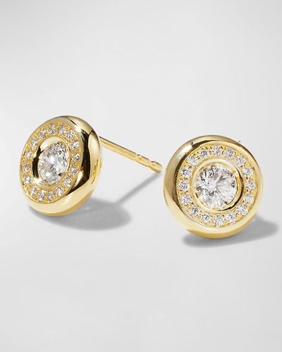 Roberto Coin 18k Gold Diamond Stud Earrings - Metallic