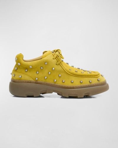 Burberry Studded Suede Creeper Shoes - Yellow