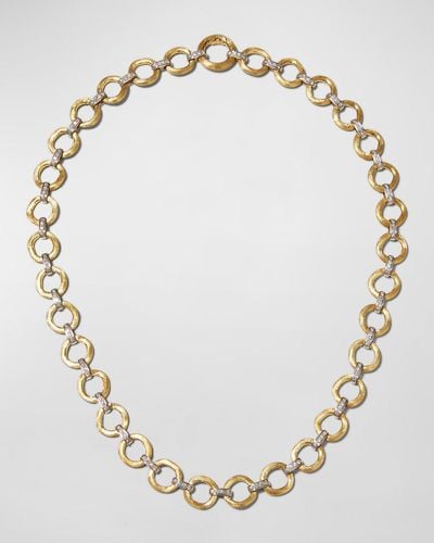 Marco Bicego Jaipur Link 18k Yellow & White Gold Flat-link Diamond Necklace - Metallic