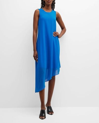 Kobi Halperin Pixie Sleeveless Asymmetric Midi Dress - Blue