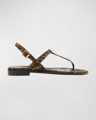 Manolo Blahnik Hata Thong Slingback Sandals - Metallic