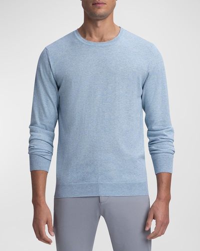 Bugatchi Cotton-Cashmere Crewneck Sweater - Blue