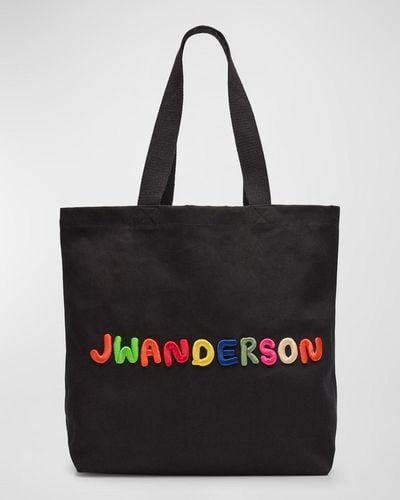 JW Anderson Embroidered Canvas Tote Bag - Black