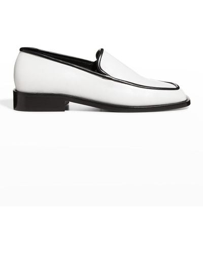Wandler Lucy Bicolor Leather Loafers - White