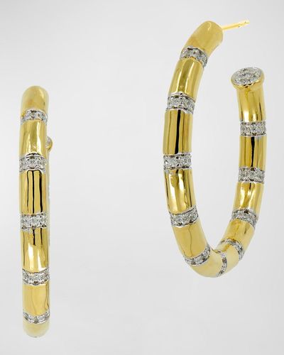 Freida Rothman Illuminating Chunky Hoop Earrings - Metallic