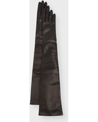 Portolano Opera Cashmere-Lined Leather Gloves - Black