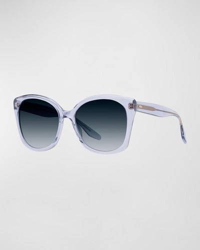 Barton Perreira Brow Babe Acetate Butterfly Sunglasses - Blue