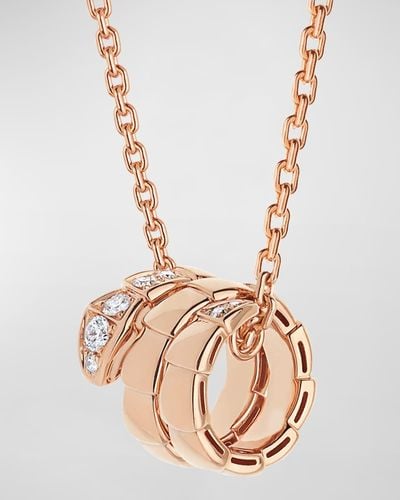 BVLGARI Serpenti Viper Necklace In 18k Rose Gold With Diamonds - Metallic