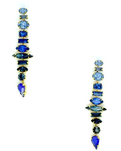 Elizabeth Cole Starla Crystal Earrings - Blue