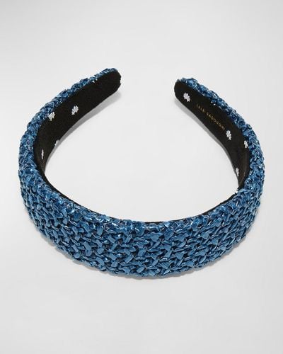 Lele Sadoughi Bessette Metallic Raffia Headband - Blue