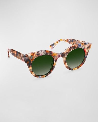 Krewe Olivia Rounded Acetate Cat-eye Sunglasses - Multicolor