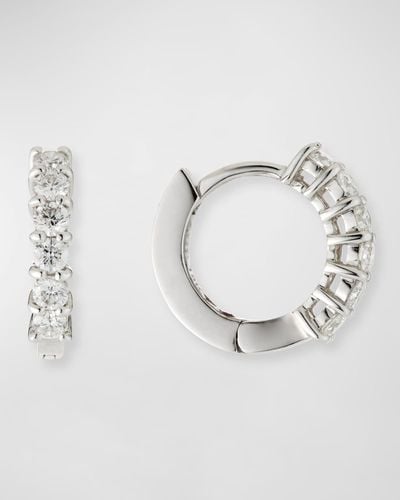 Roberto Coin 18K Diamond Huggie Hoop Earrings, 15Mm - Natural