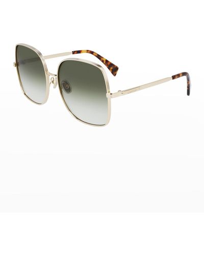 Lanvin Oversized Square Metal Sunglasses - Metallic