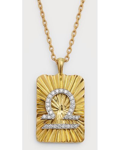 David Webb Diamond Libra Pendant Necklace - Metallic